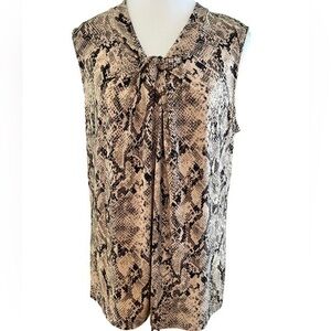 Karl Lagerfeld Paris Ladies Sleeveless Snakeskin Print Twist Top - Size Medium